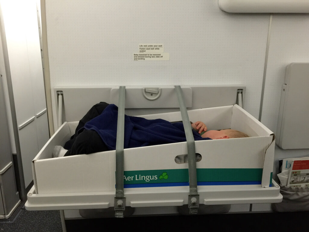 Ask for a bassinet seat when flying with children!