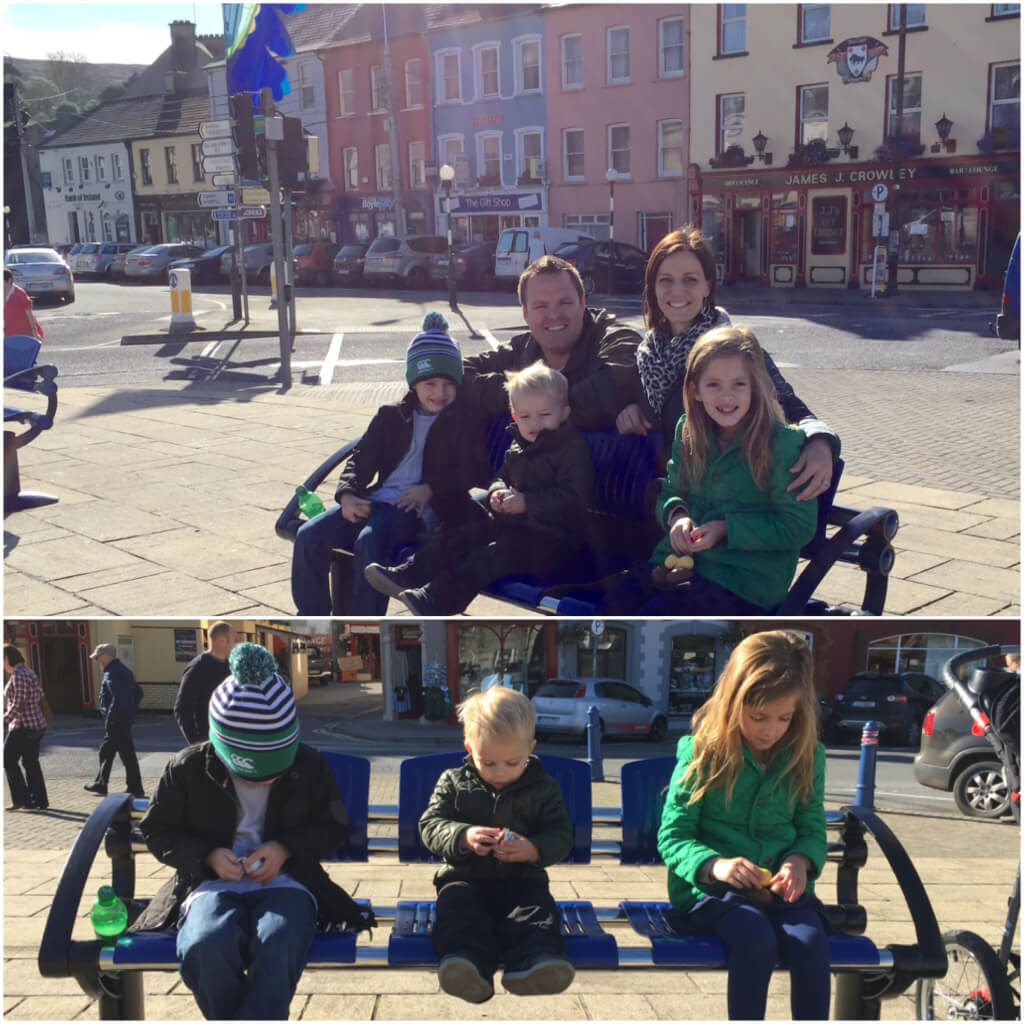 Enjoying Bantry...and the kids enjoying their Kinder Eggs!