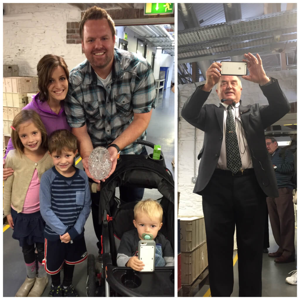 Our tour guide taking our picture...and Grayson taking his picture!