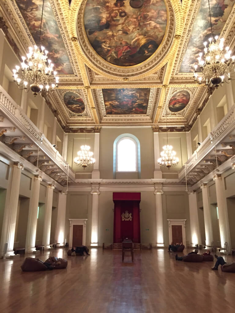 The GORGEOUS Banqueting House. Notice the bean bags on the floor for people to lay and just stare at the ceiling.
