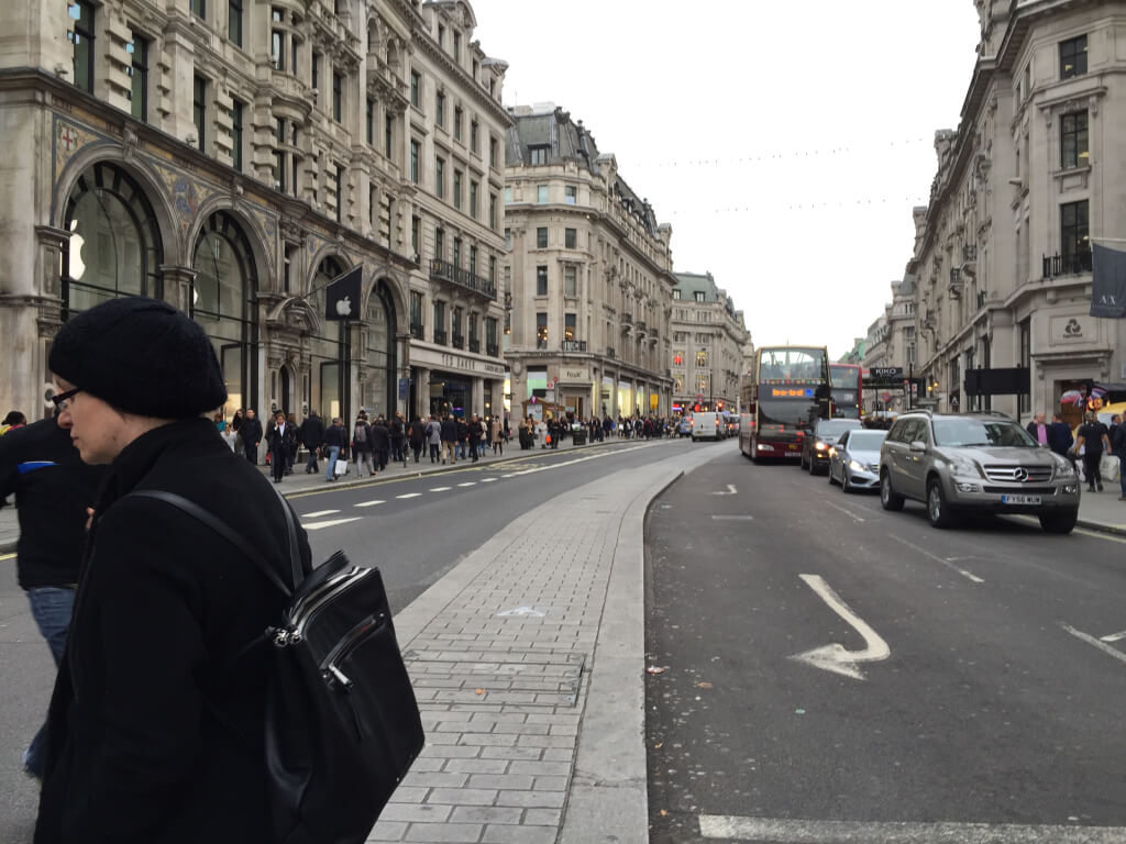 Regents Street. Brandon had to make a stop at the Apple Store!