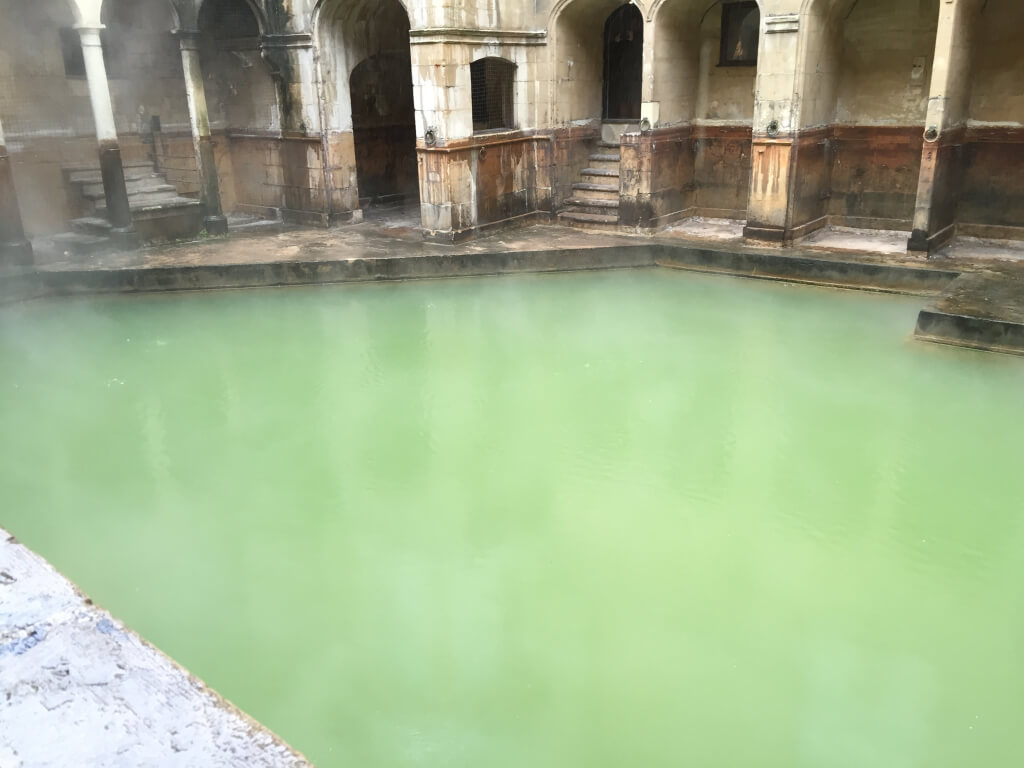 One of the sacred pools in The Roman Baths. You could see the water boiling in some parts.