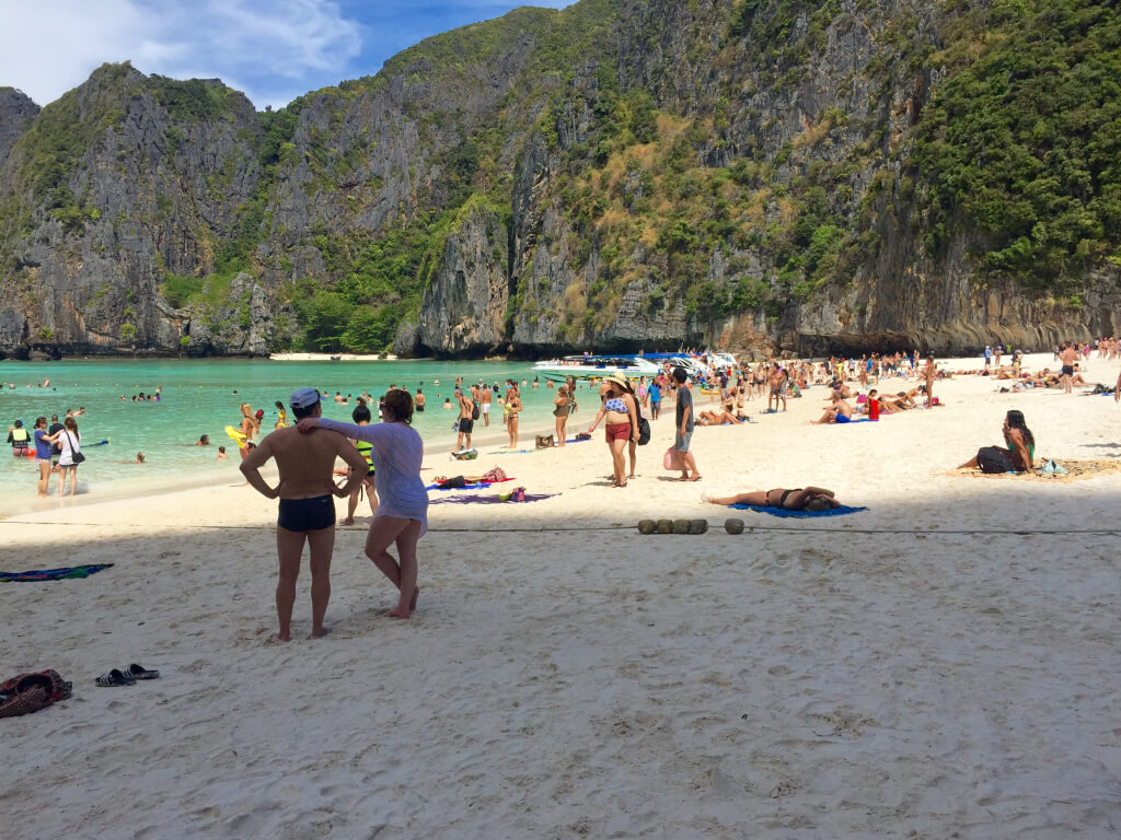 The crowds at Maya Bay.