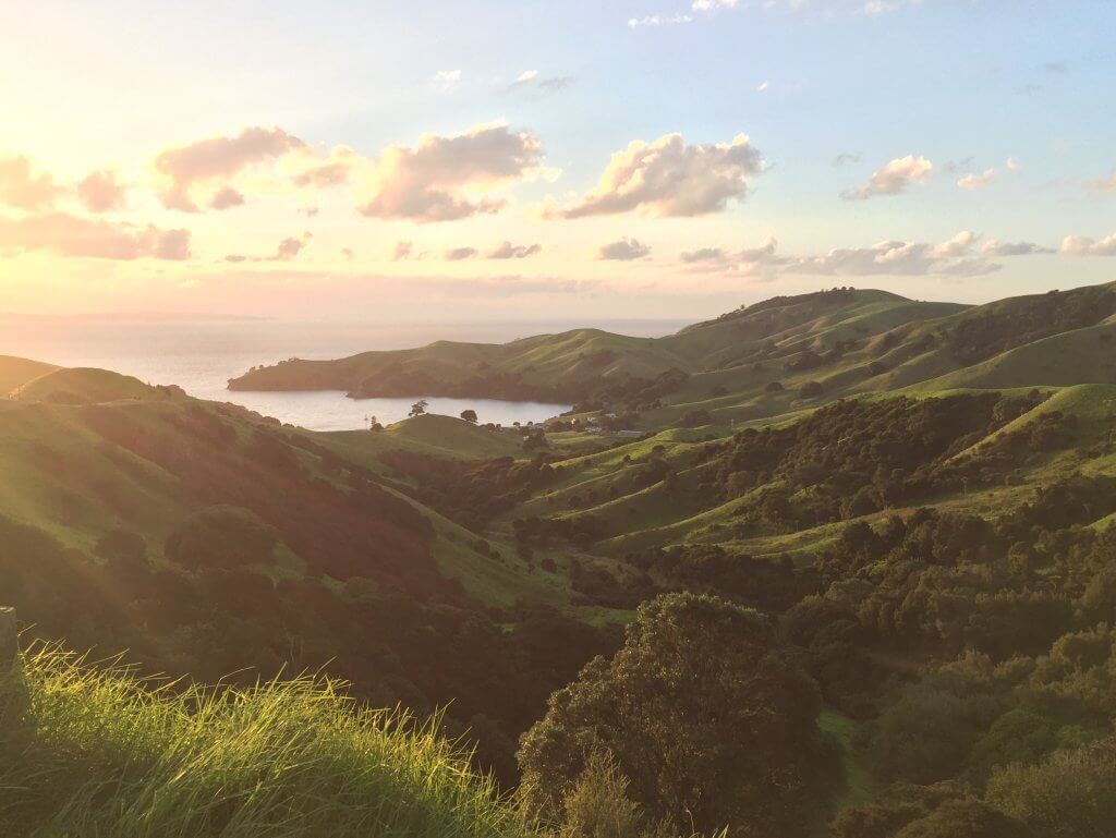 A sunset view on our way to Cathedra Cove! Breathtaking!